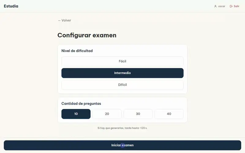 Screenshot of Estudia